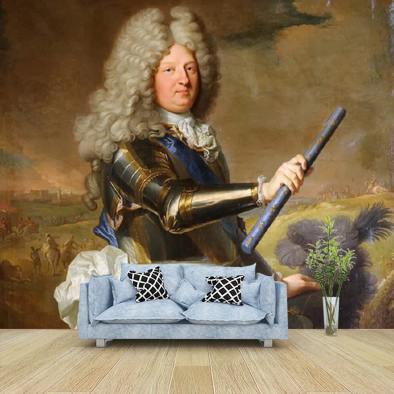 Das Army General Portrait Mural Vintage Smooth Wall Art Braun für die Home Gallery Clearhalo