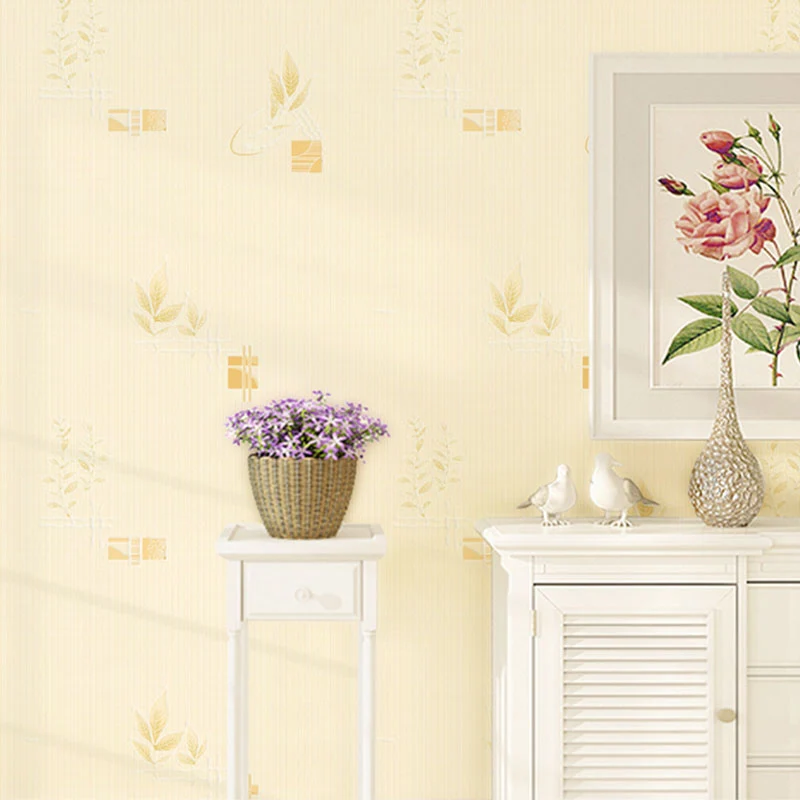 Dekorative Gras- und Blumentapete aus Vliesstoff, nordische Wandkunst für Gästezimmer Clearhalo