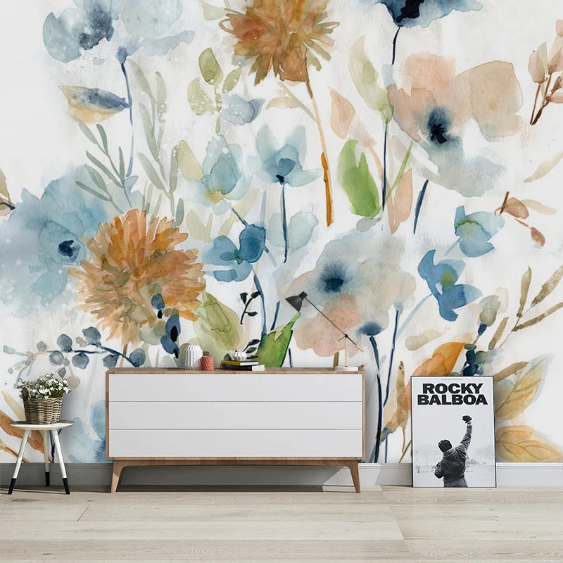 Dekorative romantische Rosen-Wandtapete personalisierter Größe, minimalistisches Wanddekor für Akzentwände Clearhalo