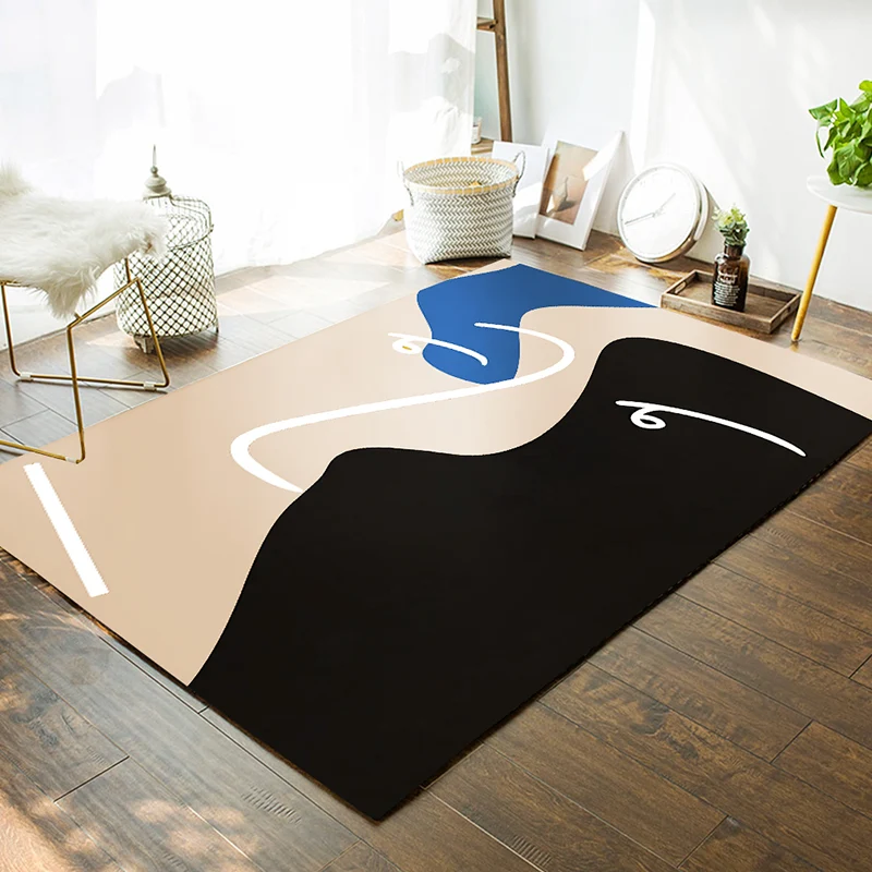 Dekorativer moderner Teppich, mehrfarbig, Picasso, abstrakte Figur, Kunstteppich, waschbar, haustierfreundlich, rutschfest...