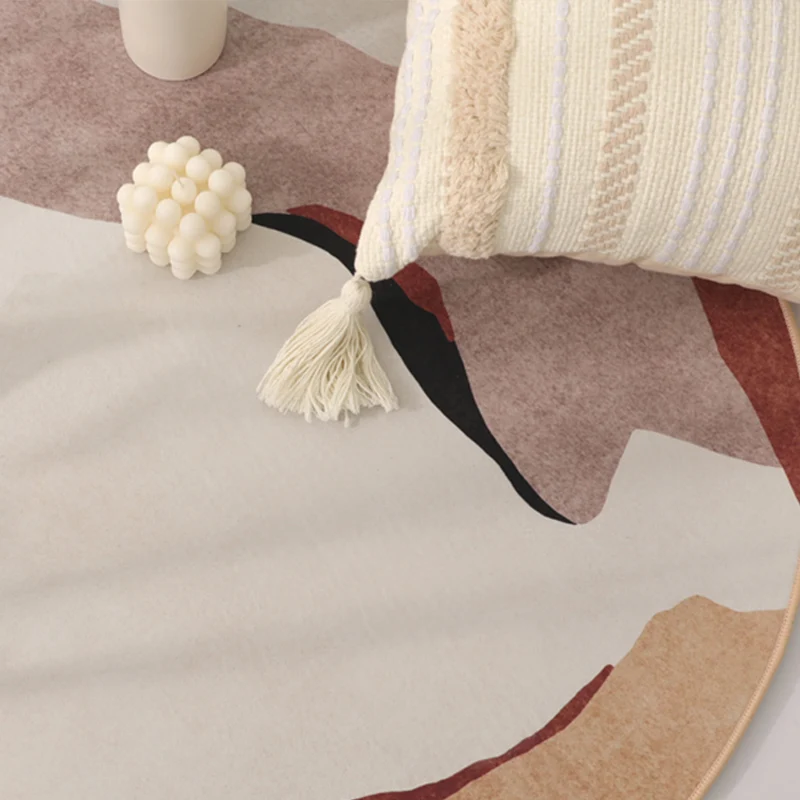 Designer-Farbblock-Teppich, mehrfarbiger Teppich aus Baumwollmischung, pflegeleicht, haustierfreundlich, waschbar, Innente...