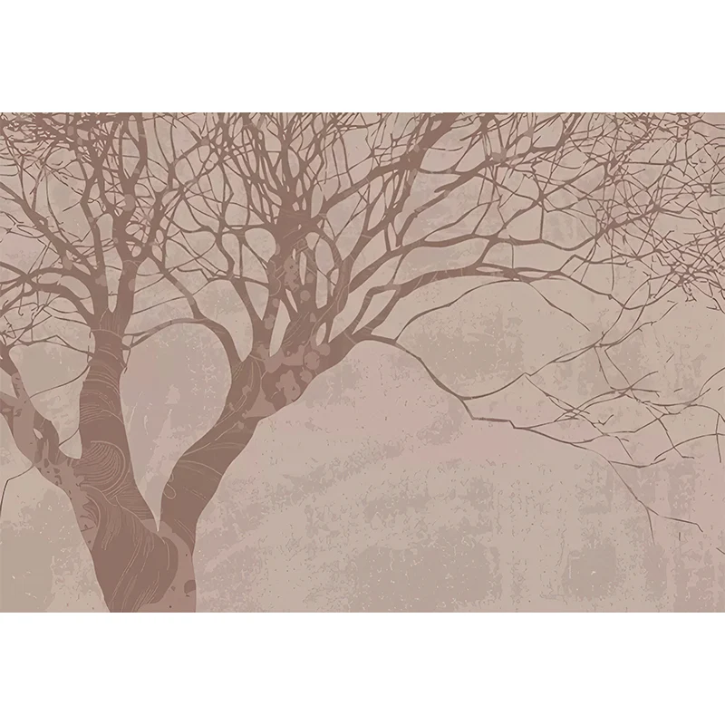 Distressed Tree Wanddekoration für Akzentwand, Kaffeefarbe, personalisierte Größe erhältlich Clearhalo