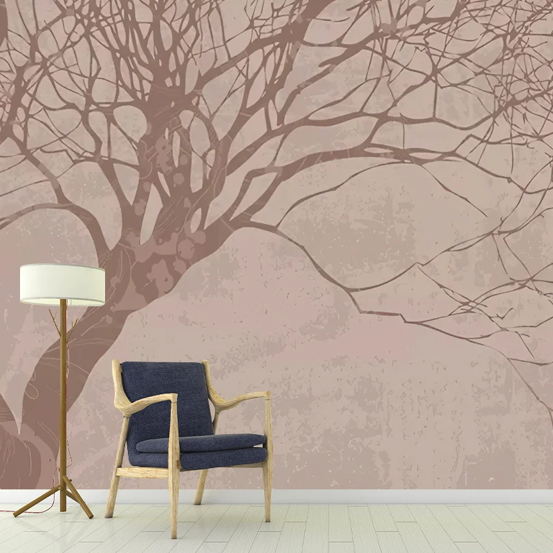 Distressed Tree Wanddekoration für Akzentwand, Kaffeefarbe, personalisierte Größe erhältlich Clearhalo