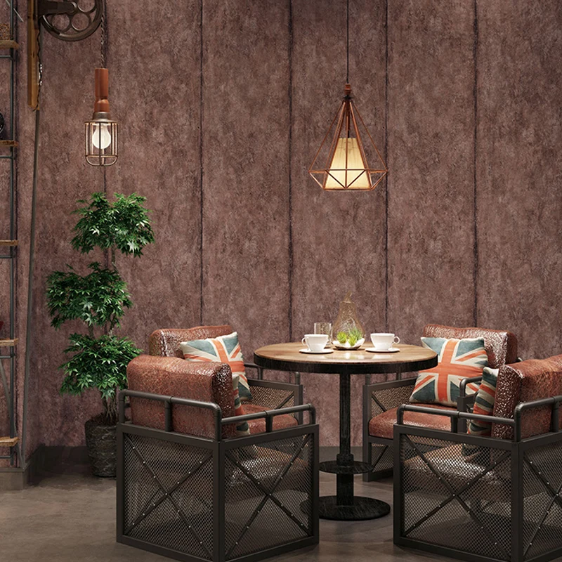 Einfarbige Steampunk-Tapete, 57,1 m² große Ikat-Wandverkleidung für Restaurants, wasserabweisend Clearhalo
