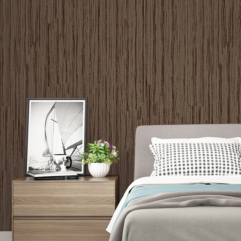 Einfarbige zeitgenössische Tapete, 33 Fuß L x 20,5 Zoll B, gestreifte Wandverkleidung für Schlafzimmer Clearhalo
