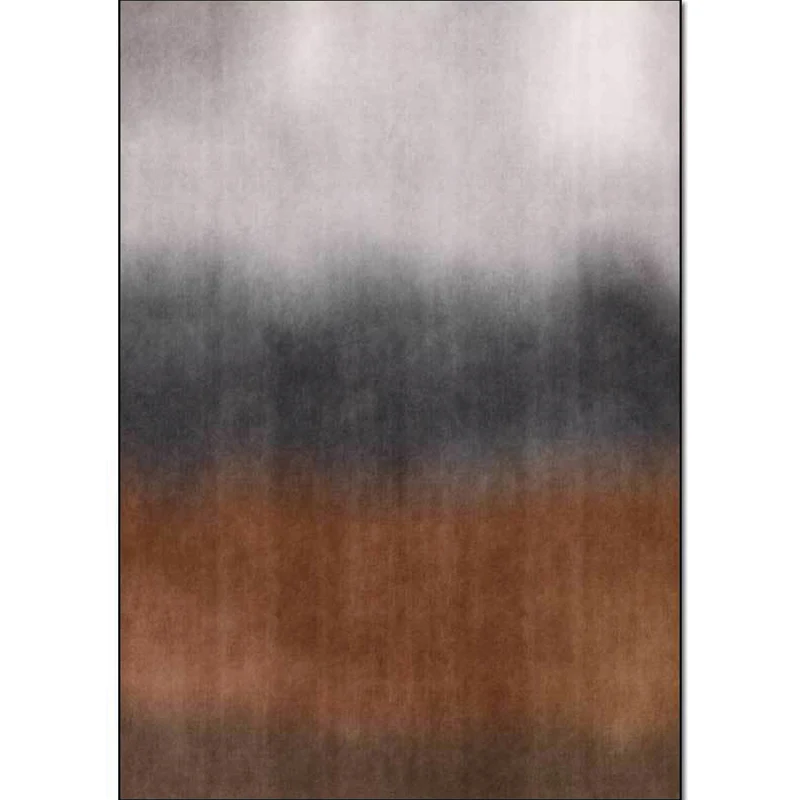 Einzigartiger abstrakter Ombre-Teppich Braun und Grau, einfacher Teppich aus waschbarem Polyester mit rutschfester Rücksei...