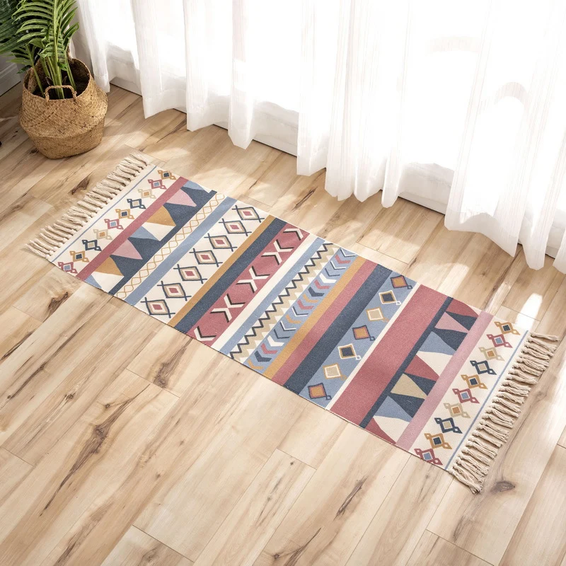 Einzigartiger, mehrfarbiger, minimalistischer Teppich, Polyester-Pflanzenteppich, waschbarer, haustierfreundlicher Teppich...