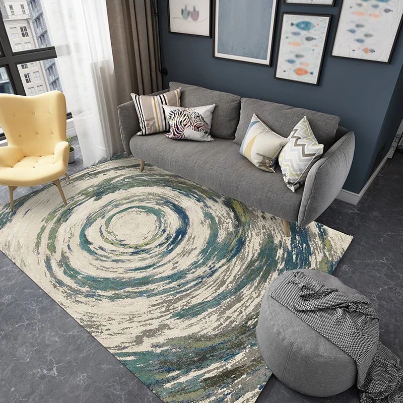 Einzigartiger mehrfarbiger modernistischer Teppich aus Polyester mit Pinselstrichmuster, waschbarer, haustierfreundlicher,...