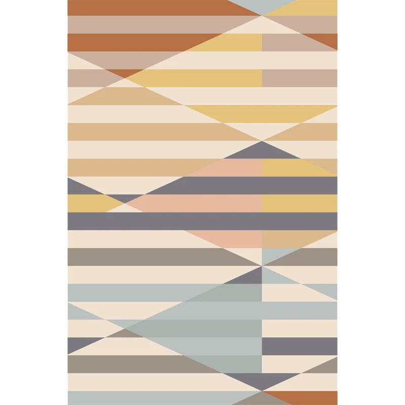 Einzigartiger mehrfarbiger modernistischer Teppich aus Polyester mit geometrischem Muster, waschbarer, haustierfreundliche...