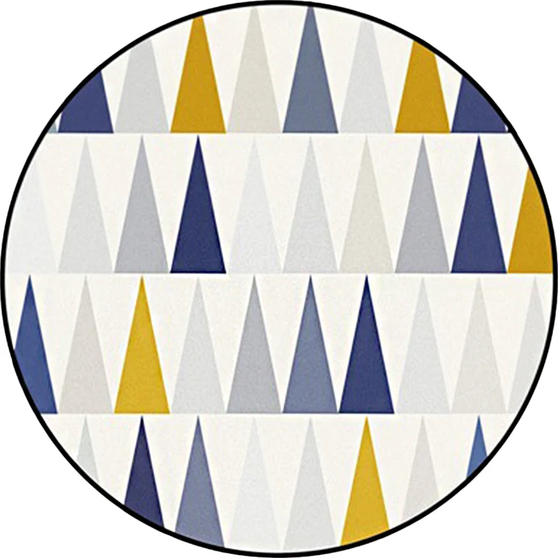 Elfenbeinfarbener Schlafzimmerteppich, moderner Teppich mit geometrischem Dreiecksmuster, Polyester-Teppich mit rutschfest...