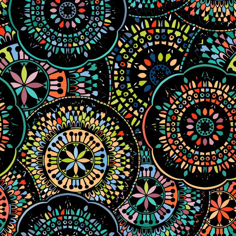 Ethnische Mandala-Muster-Wandtapete für Schlafzimmer, abstrakte Wanddekoration, individueller Druck Clearhalo
