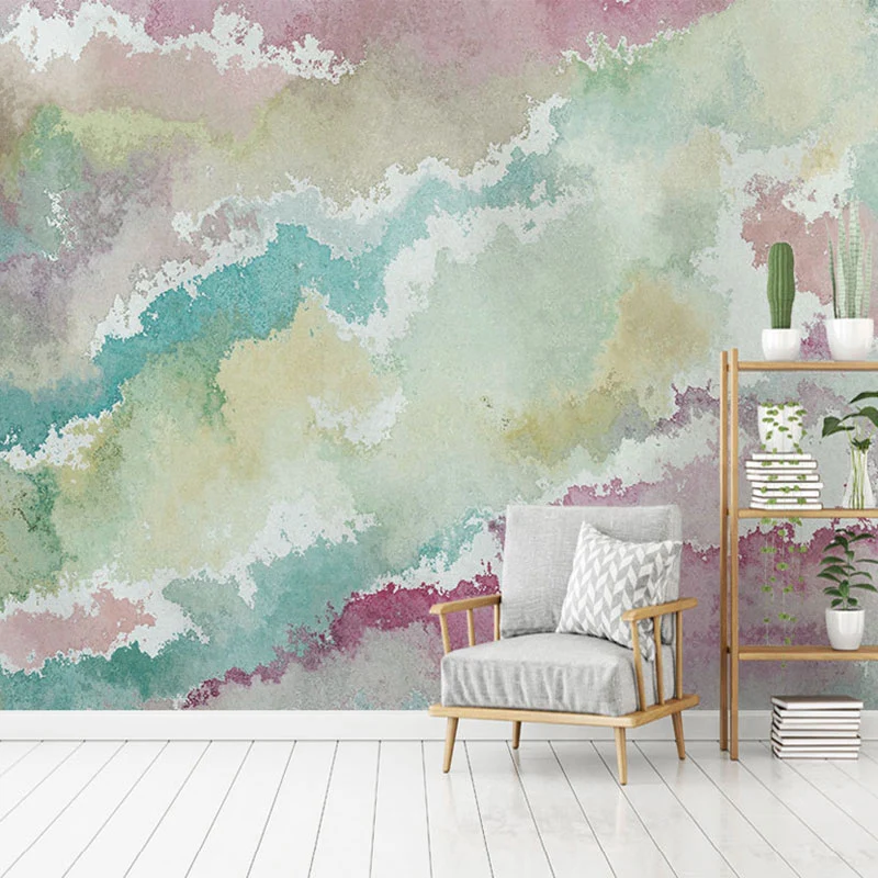 Extra großes minimalistisches Wandbild blauer und rosa Ombre-Wandkunst, personalisierte Größe verfügbar Clearhalo