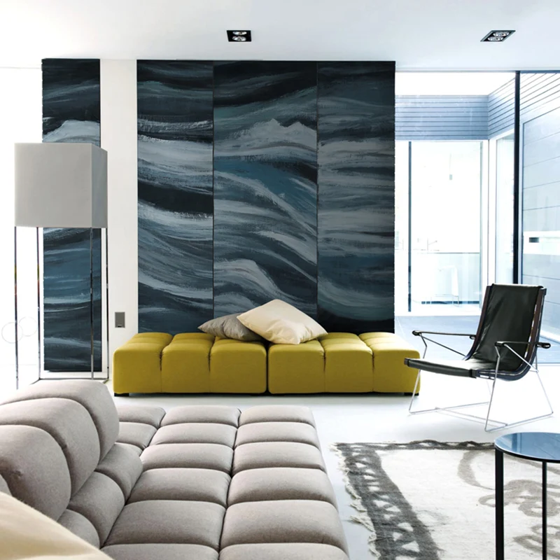 Extra großes nordisches Wandbild mit geometrischen Mustern dunkler Farbe, individuelle Größe erhältlich Clearhalo