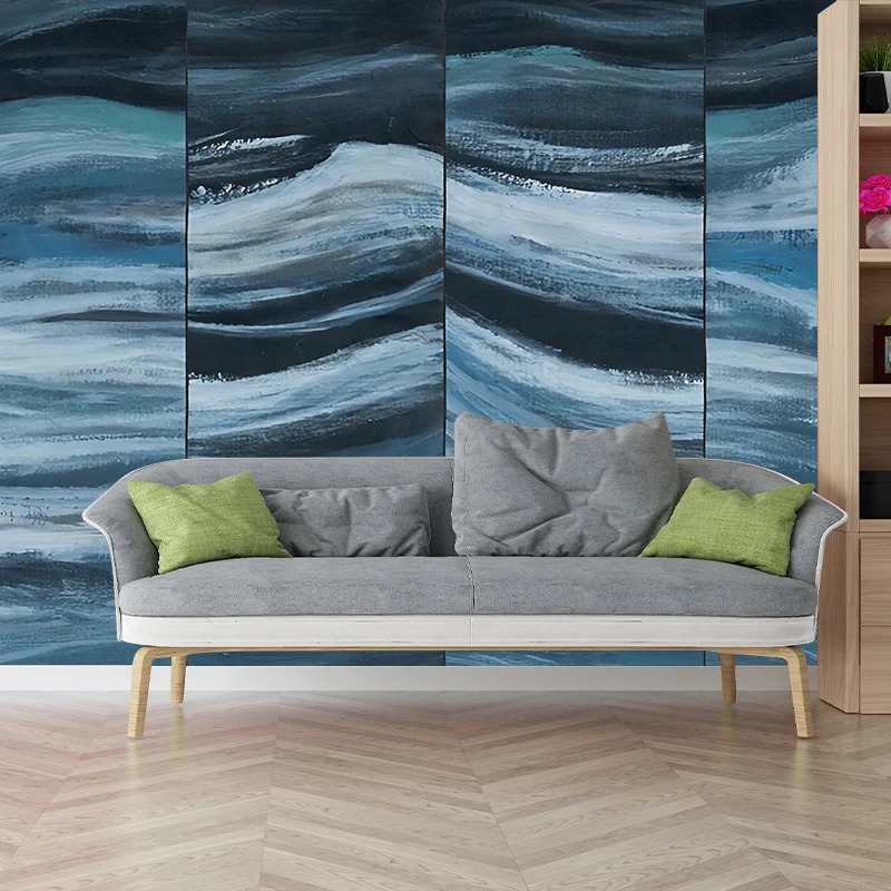 Extra großes nordisches Wandbild mit geometrischen Mustern dunkler Farbe, individuelle Größe erhältlich Clearhalo