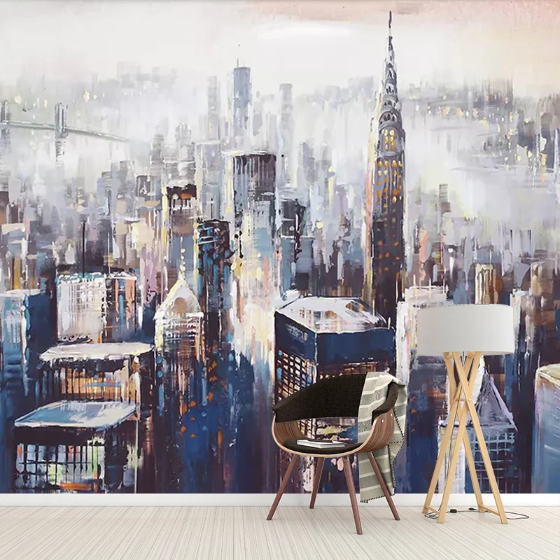 Extragroße Wandkunst für Restaurants und Bars New York City und Wandgemälde für hohe Gebäude als Akzentwand Clearhalo
