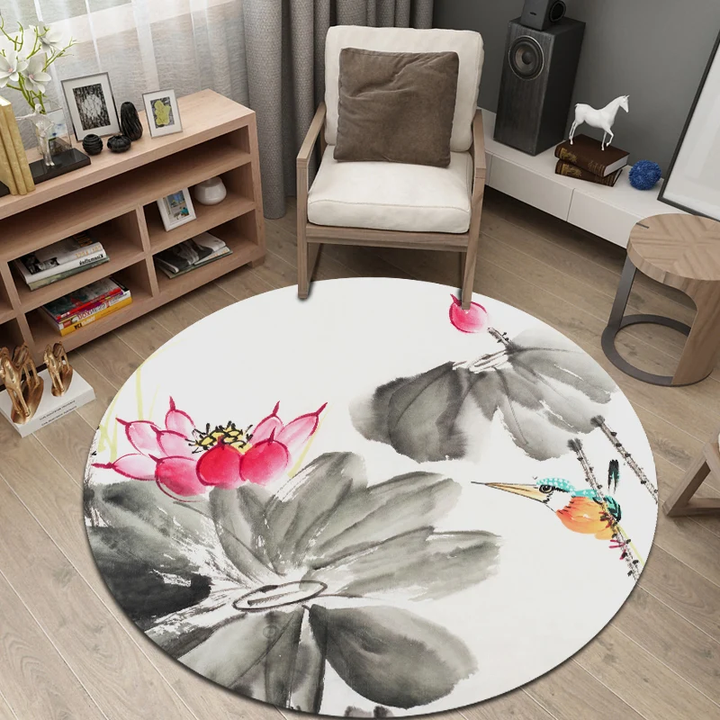 Festlicher Teppich mit Blumenmuster, mehrfarbiger chinesischer Teppich, Polypropylen, schmutzabweisend, rutschfest, hausti...