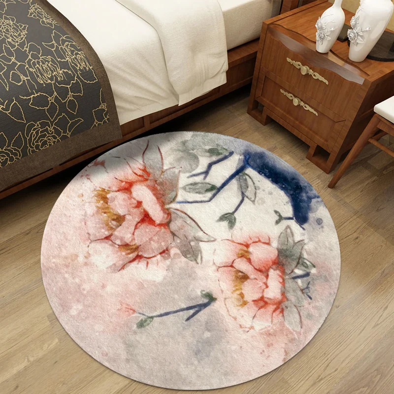 Festlicher Teppich mit Blumenmuster, mehrfarbiger chinesischer Teppich, Polypropylen, schmutzabweisend, rutschfest, hausti...