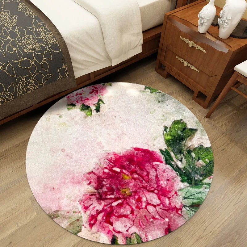 Festlicher Teppich mit Blumenmuster, mehrfarbiger chinesischer Teppich, Polypropylen, schmutzabweisend, rutschfest, hausti...
