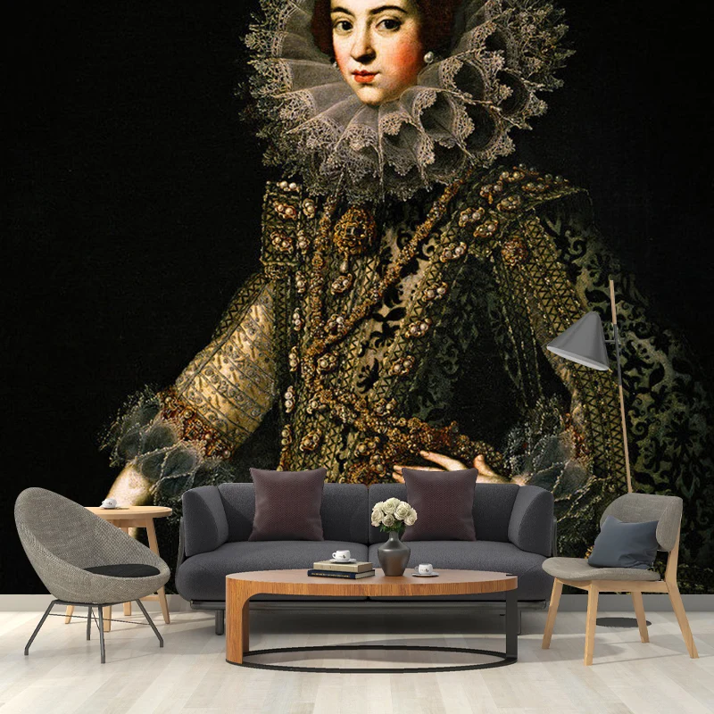 Fleckabweisende Wandtapete „Elegante Dame“ Sondergröße für das Wohnzimmer Clearhalo