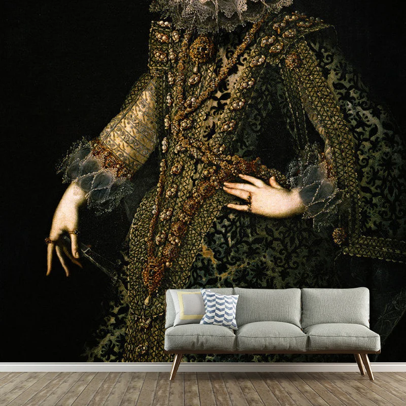 Fleckabweisende Wandtapete „Elegante Dame“ Sondergröße für das Wohnzimmer Clearhalo