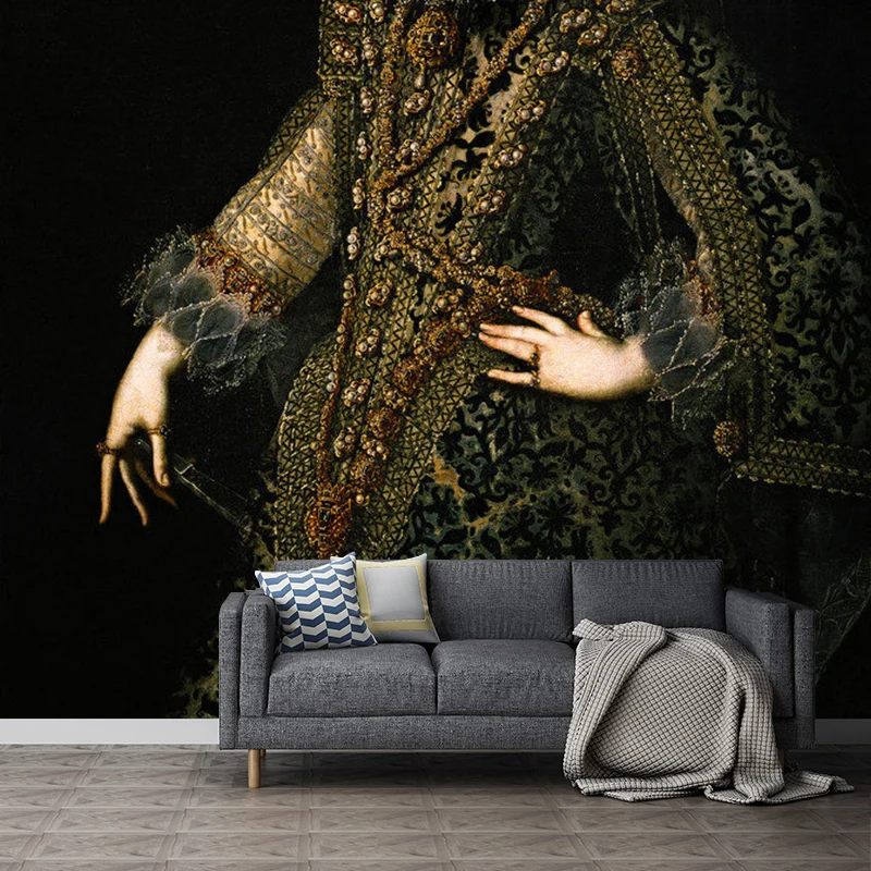 Fleckabweisende Wandtapete „Elegante Dame“ Sondergröße für das Wohnzimmer Clearhalo