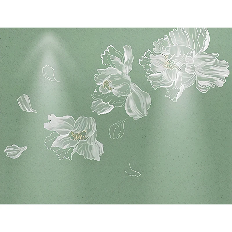 Fleckenabweisende Blumenwandverkleidung, klassische Wandtapete für das Wohnzimmer Clearhalo
