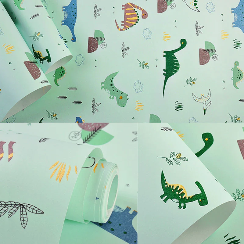 Fleckenabweisende Cartoon-Tier-Tapetenrolle, 57,1 m². Minimalistische Wandverkleidung für Kinderzimmer Clearhalo