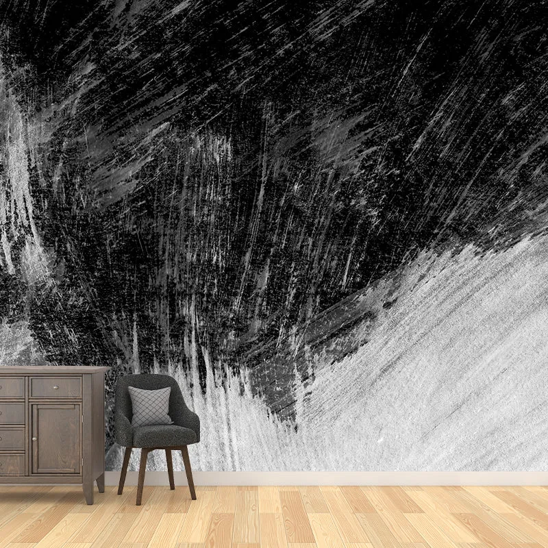 Fleckenabweisender Pinselstrich-Wandaufkleber aus Vliesstoff, moderne Wanddekoration für das Wohnzimmer Clearhalo