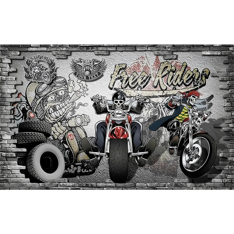 Fleckenabweisendes Straßengraffiti-Wandbild Originalgröße, Retro-Wanddekoration für Akzentwände Clearhalo