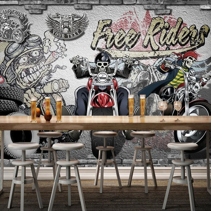 Fleckenabweisendes Straßengraffiti-Wandbild Originalgröße, Retro-Wanddekoration für Akzentwände Clearhalo
