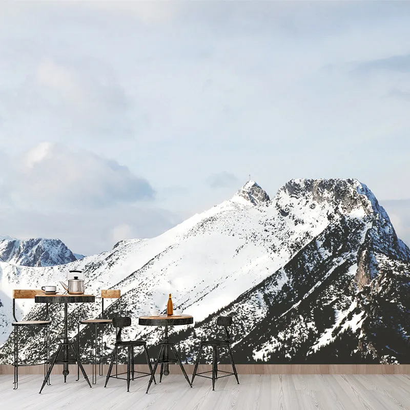 Fotografie Schneeberg-Wandbild, große Wandverkleidung für Akzentwand, individuelle Größe, weiß Clearhalo
