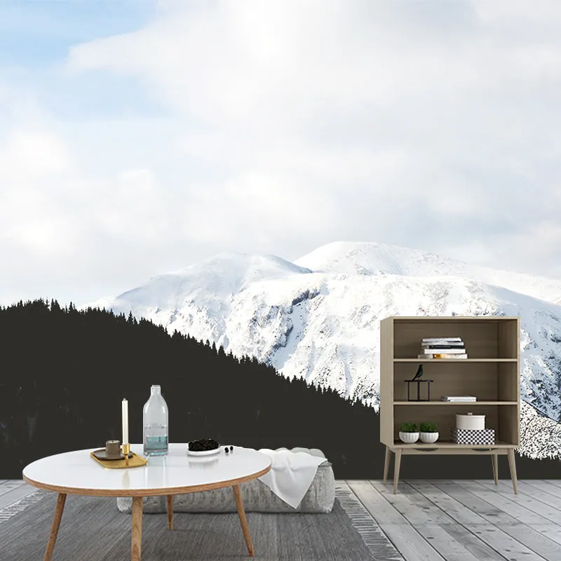 Fotografie Schneeberg-Wandbild, große Wandverkleidung für Akzentwand, individuelle Größe, weiß Clearhalo