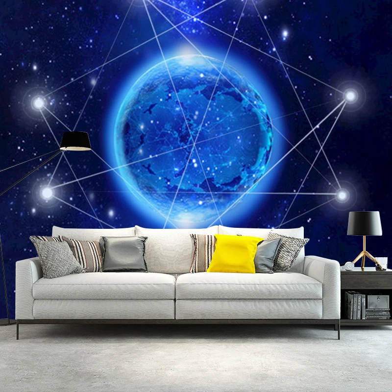 Foto-Horoskop- und Pflanzen-Wandbild, extra große Wandverkleidung für die Deckendekoration, individuelle Größe erhältlich...