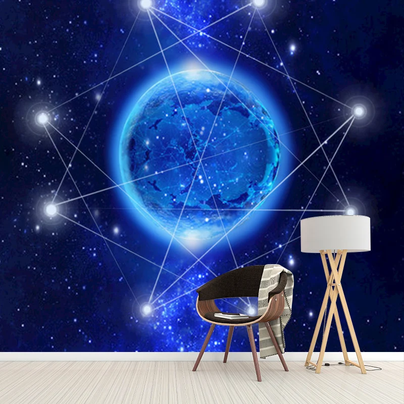 Foto-Horoskop- und Pflanzen-Wandbild, extra große Wandverkleidung für die Deckendekoration, individuelle Größe erhältlich...