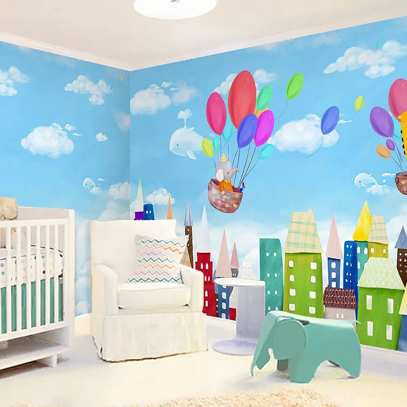 Fresh Mural Sky Blue Balloon Extra große Wandverkleidung, individuelle Größe erhältlich Clearhalo