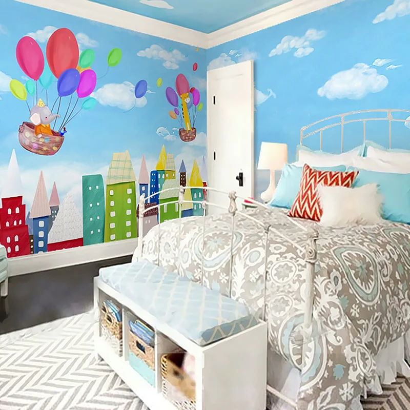 Fresh Mural Sky Blue Balloon Extra große Wandverkleidung, individuelle Größe erhältlich Clearhalo