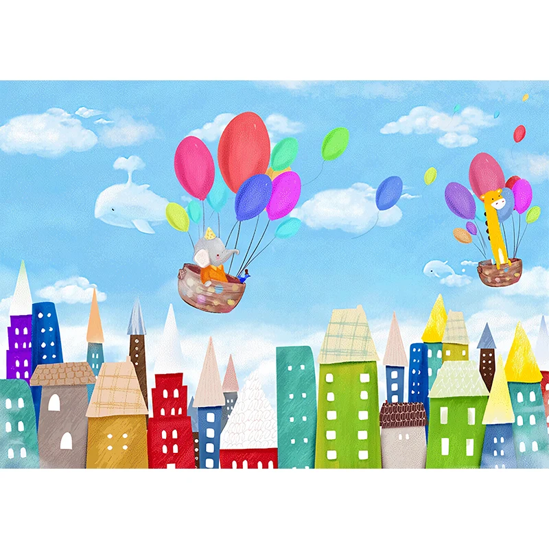 Fresh Mural Sky Blue Balloon Extra große Wandverkleidung, individuelle Größe erhältlich Clearhalo
