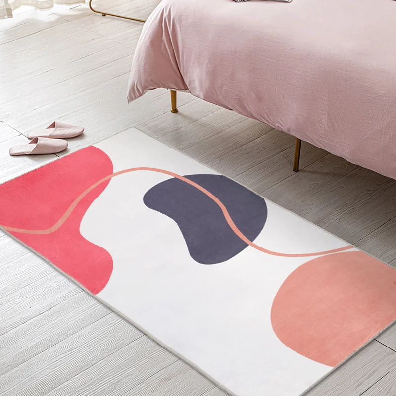 Funky mehrfarbiger Modernismus-Teppich, Polyester-Farbblock-Teppich, waschbarer, haustierfreundlicher, rutschfester Teppic...