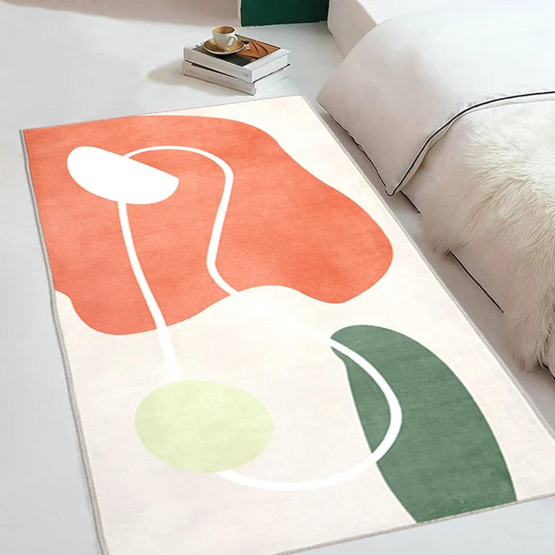 Funky mehrfarbiger Modernismus-Teppich, Polyester-Farbblock-Teppich, waschbarer, haustierfreundlicher, rutschfester Teppic...