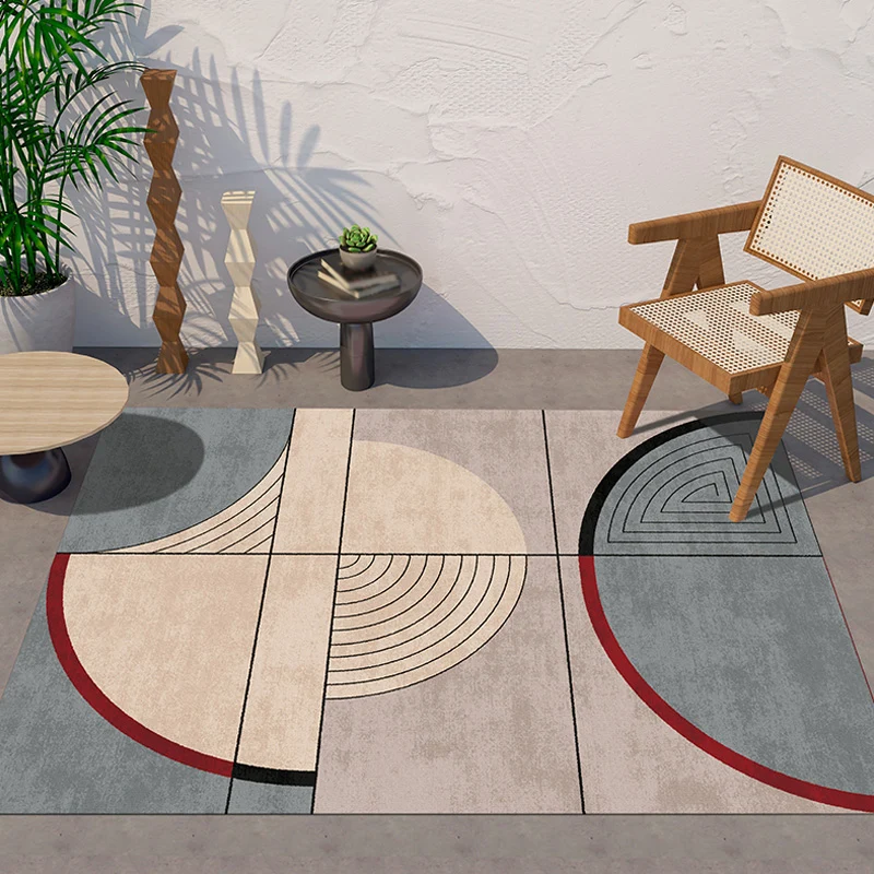 Funky Modernism-Teppich, mehrfarbiger Teppich mit geometrischem Muster, haustierfreundlich, rutschfest, waschbar, zur Deko...