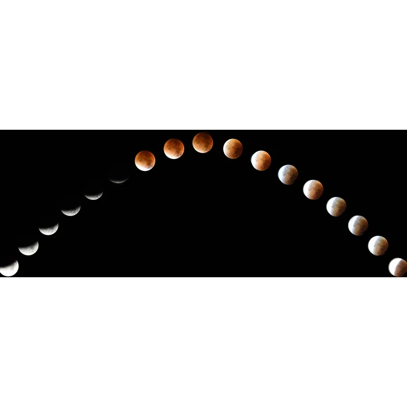 Ganze Astronomie-Wandverkleidung, moderne komplette Mondfinsternis-Wandkunst Schwarz Clearhalo