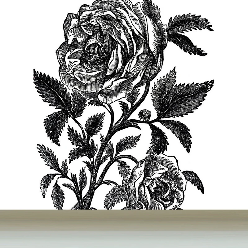 Ganze blühende Rose-Wandbild-Tapete für Wand-Dekor-moderne Mädchen-Schlafzimmer-Wand-Kunst Clearhalo