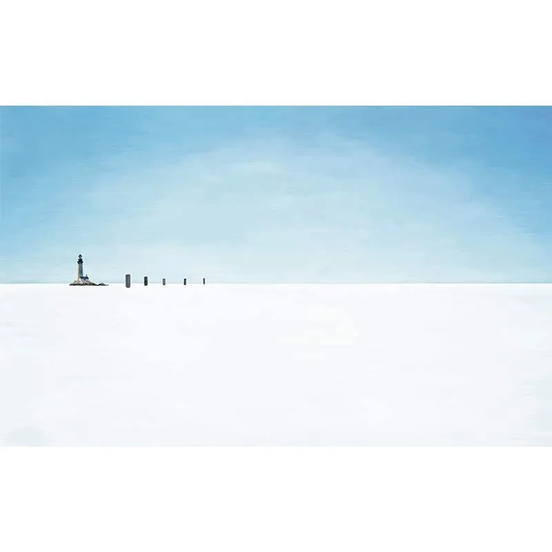 Ganze Fotografie Einfaches Wandbild für Akzentwand mit Leuchtturm- und Himmelsdesign Blau und Weiß Clearhalo
