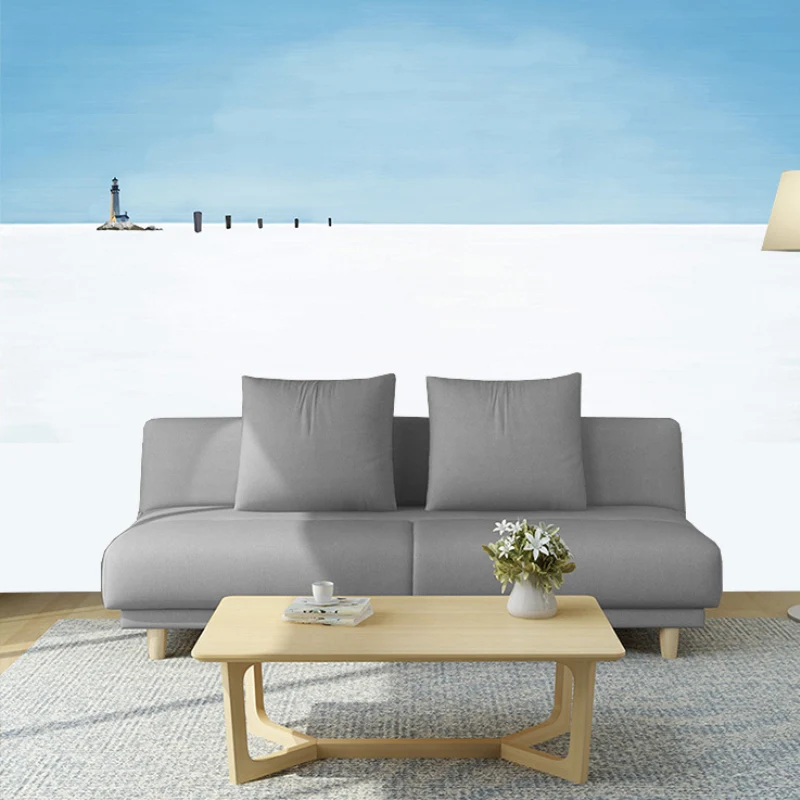 Ganze Fotografie Einfaches Wandbild für Akzentwand mit Leuchtturm- und Himmelsdesign Blau und Weiß Clearhalo