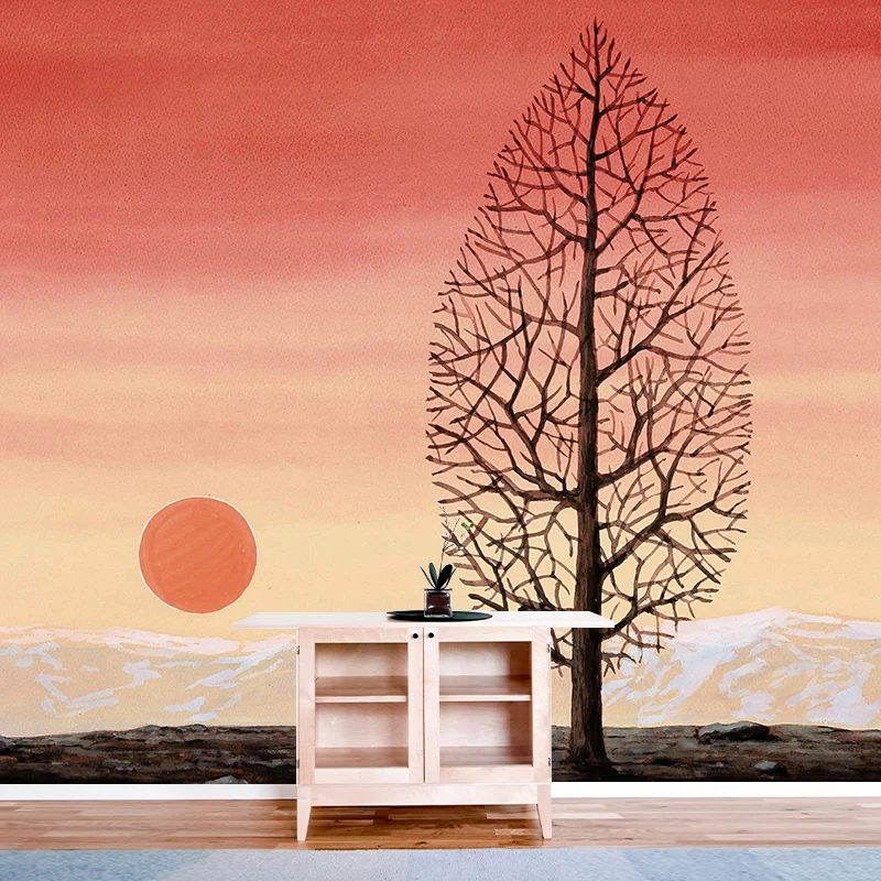 Ganze Landschaft Wandtattoo für Schlafzimmer La Recherche De L Absolu Gemälde Wandkunst Orange, wasserfest Clearhalo