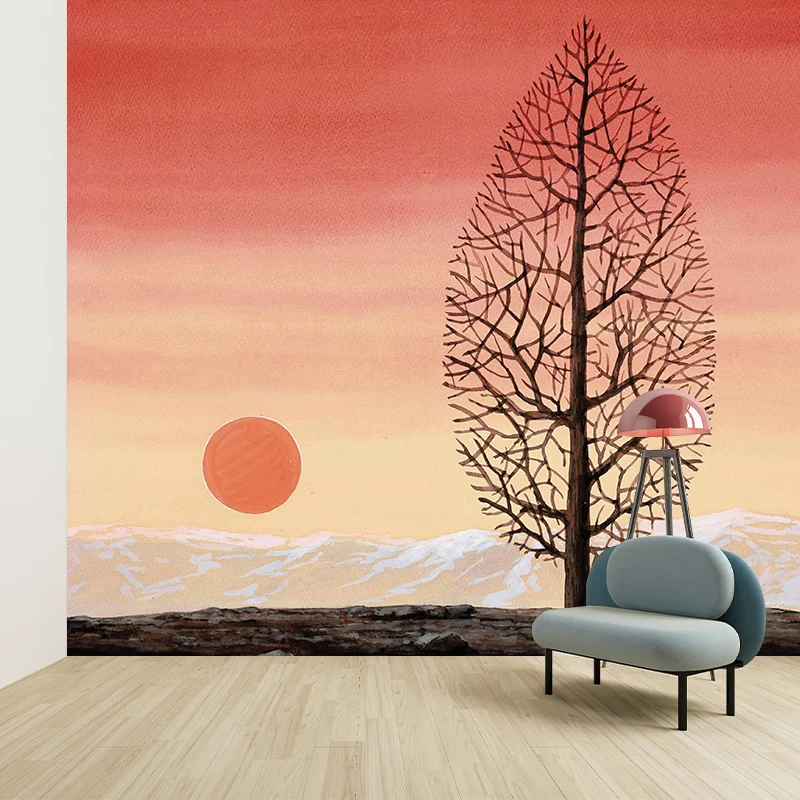 Ganze Landschaft Wandtattoo für Schlafzimmer La Recherche De L Absolu Gemälde Wandkunst Orange, wasserfest Clearhalo