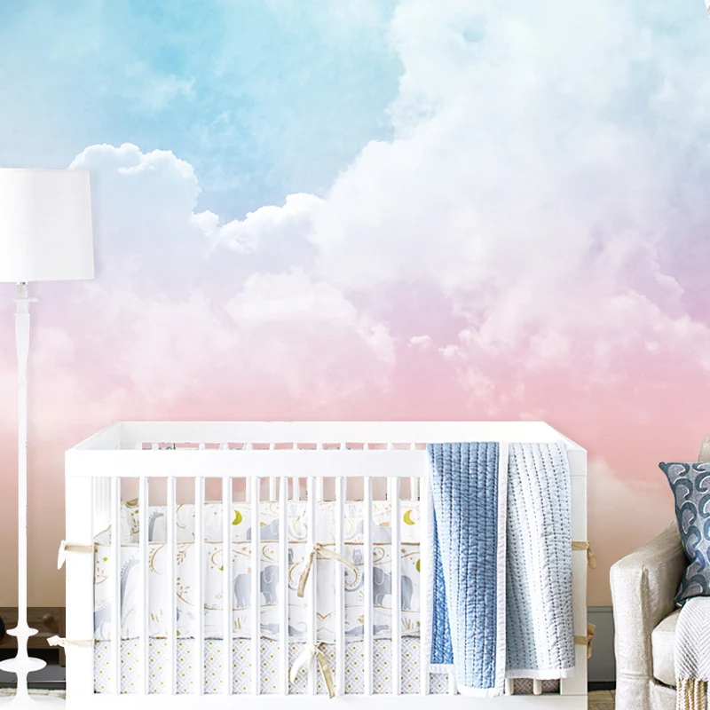 Ganzes Wandbild für Kinderzimmer, Himmel und Wolken, helle Farbe für die Inneneinrichtung Clearhalo