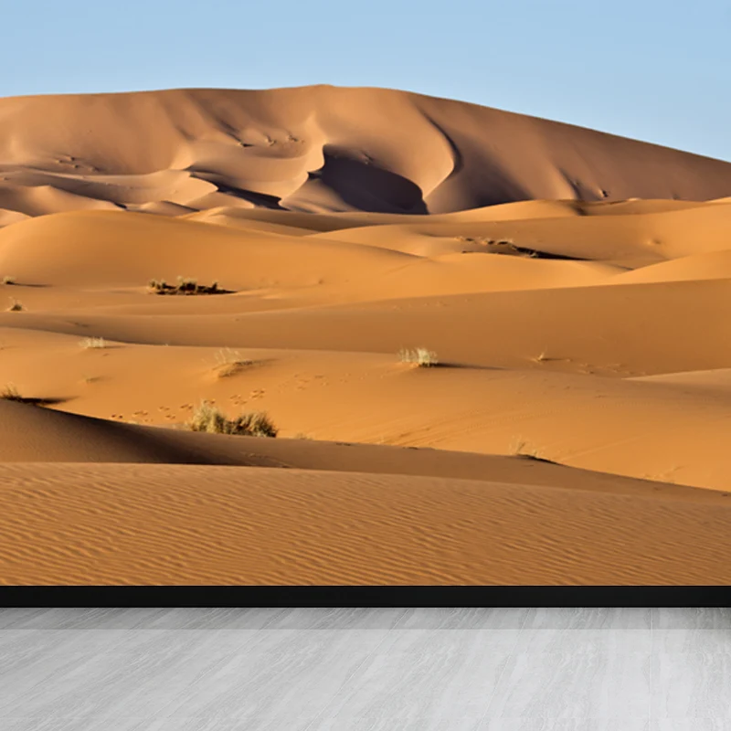Gelbe Naturlandschaftswandgemälde, Gras- und Sandwüstenlandschaft, moderne, wasserdichte Wandverkleidung Clearhalo