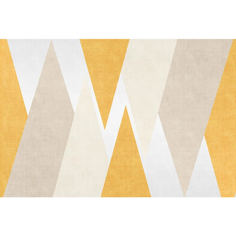 Gelber Teppich mit geometrischem Muster, moderner Polyester-Teppich, waschbar, rutschfest, haustierfreundlich, für Wohnzim...