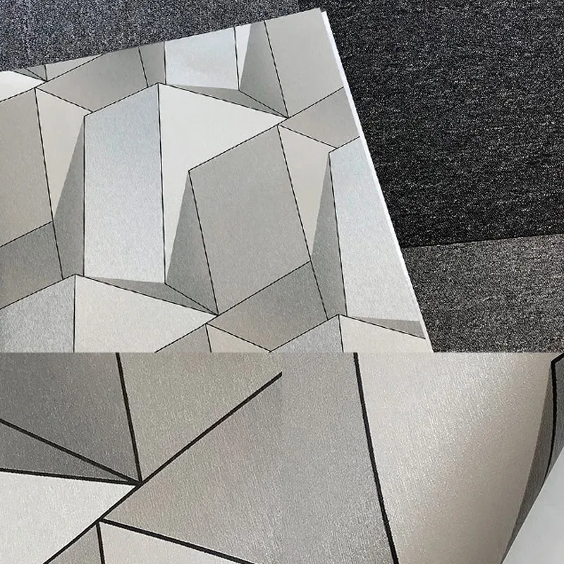 Geometrische Tapetenrolle mit 3D-Effekt, Mid-Century, nicht beklebte Wohnzimmer-Wanddekoration Clearhalo